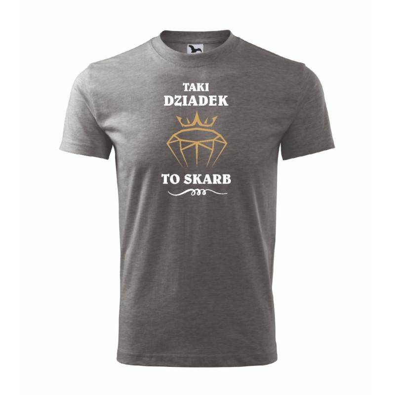 T-shirt męski szary taki dziadek to skarb roz. S