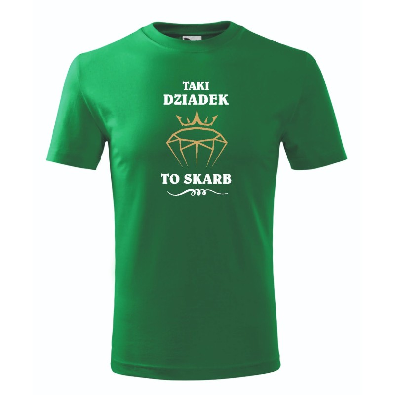 T-shirt męski zielony taki dziadek to skarb roz. S