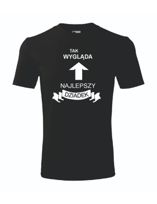 T-shirt męski czarny najlepszy dziadek roz. S