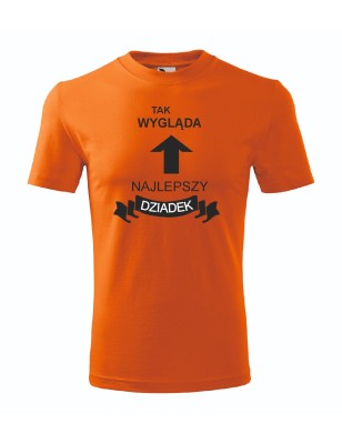 T-shirt męski pomarańcz najlepszy dziadek roz. S