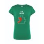 T-shirt damski zielony be my valentine roz. S