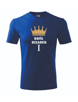 T-shirt męski chabrowy król dziadek roz. S