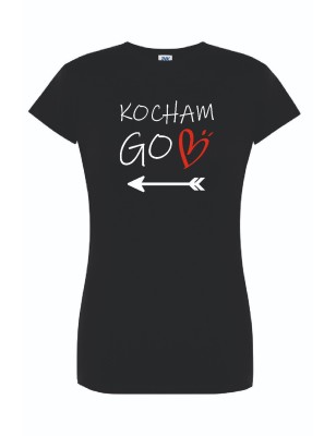 T-shirt damski czarny kocham go roz. S