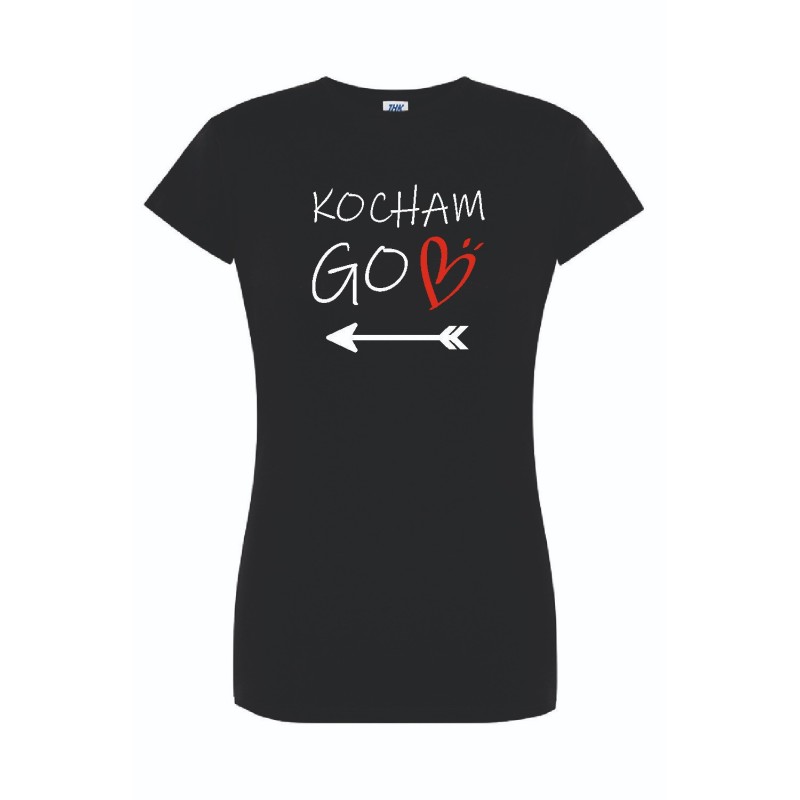 T-shirt damski czarny kocham go roz. S