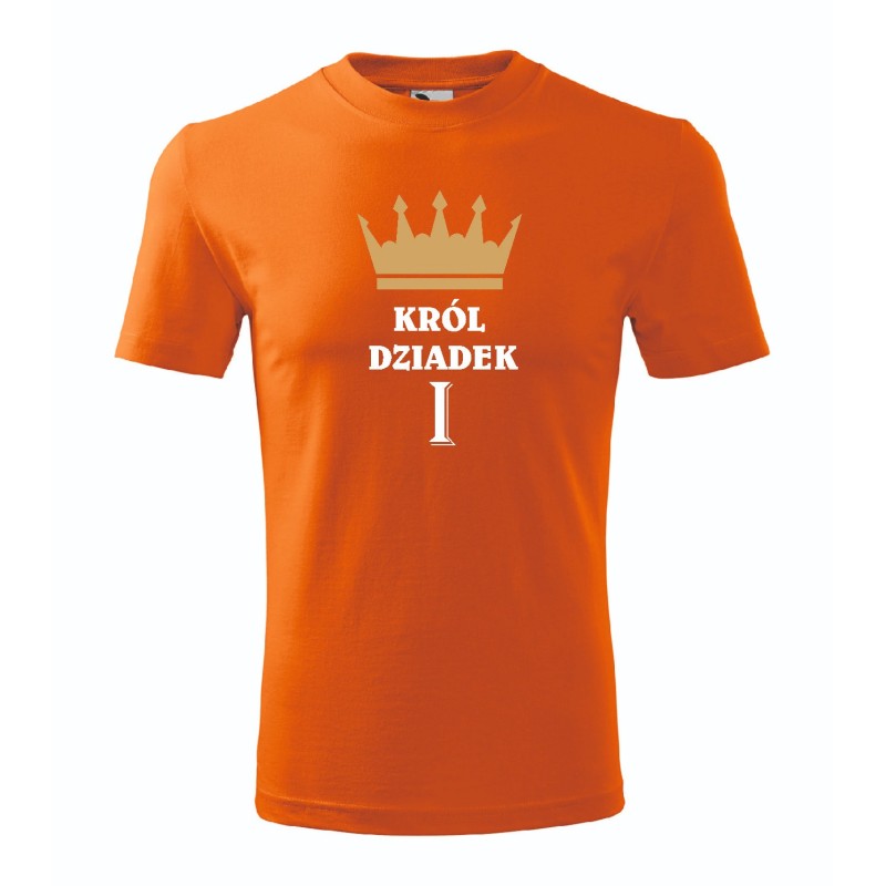 T-shirt męski pomarańcz król dziadek roz. S