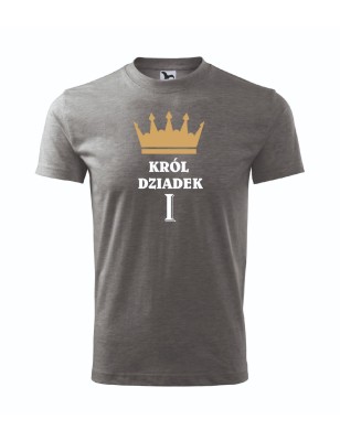 T-shirt męski szary król dziadek roz. S