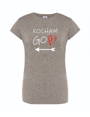 T-shirt damski szary kocham go roz. S