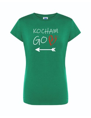 T-shirt damski zielony kocham go roz. S