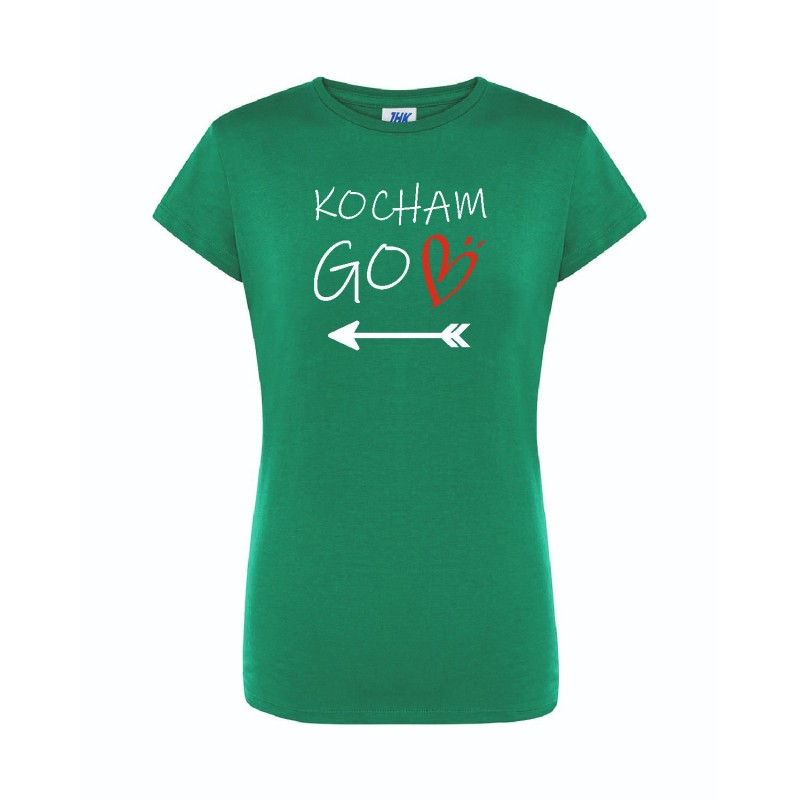 T-shirt damski zielony kocham go roz. S