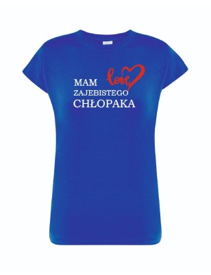 T-shirt damski chabrowy mam super chłopaka roz. S