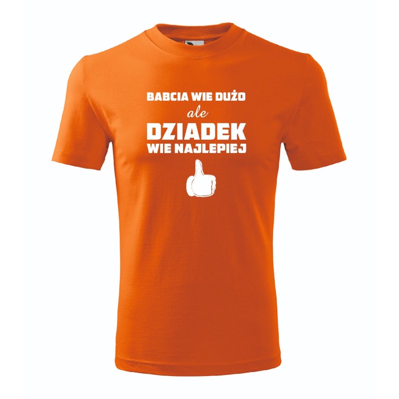 T-shirt męski pomarańcz dziadek wie najlepiej roz. S