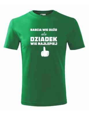 T-shirt męski zielony dziadek wie najlepiej roz. S