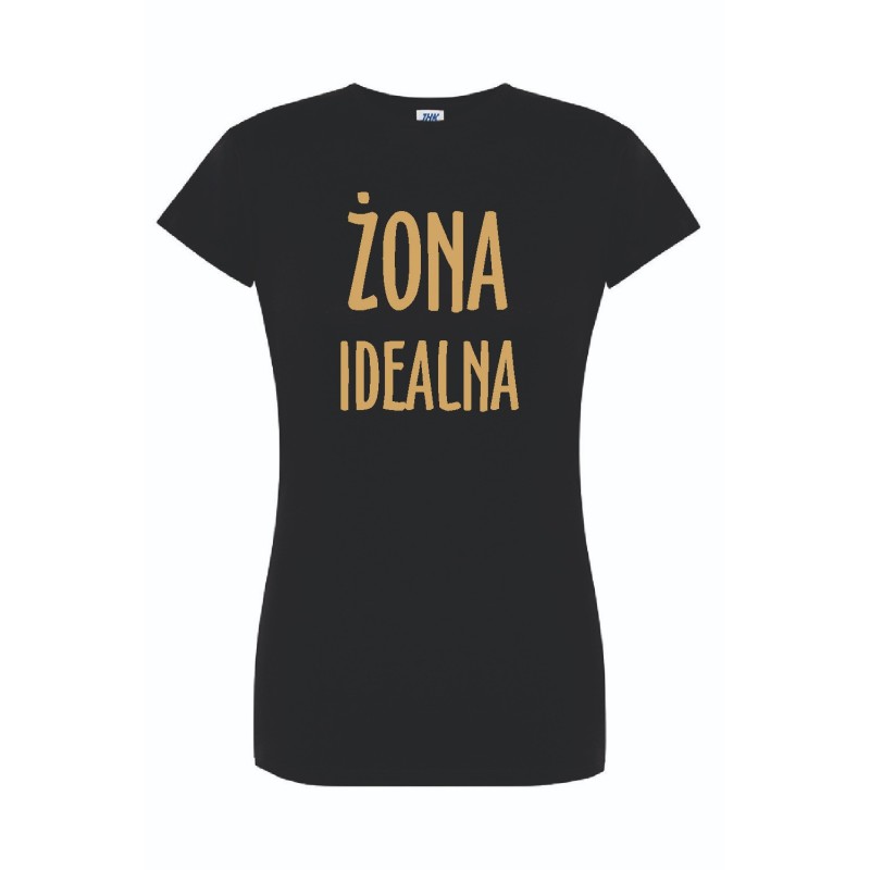 T-shirt damski czarny żona idealna roz. S