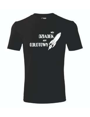 T-shirt męski czarny odlotowy dziadek roz. S