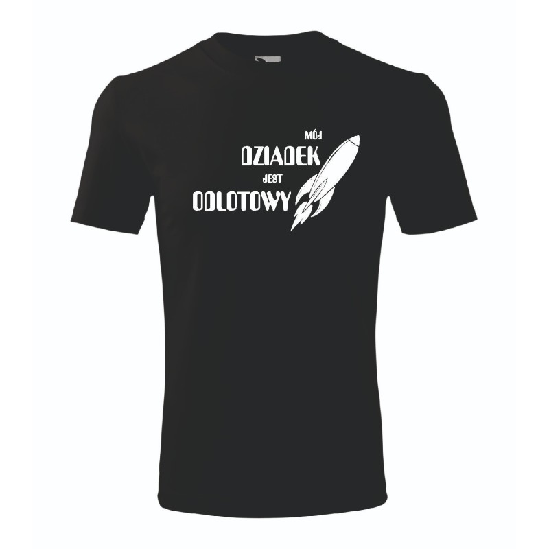 T-shirt męski czarny odlotowy dziadek roz. S