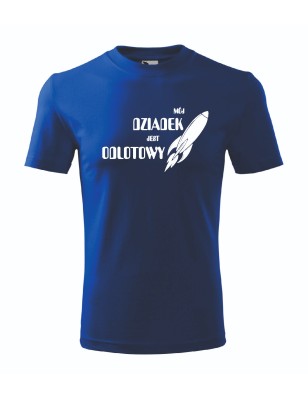 T-shirt męski chabrowy odlotowy dziadek roz. S