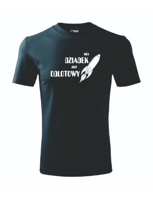 T-shirt męski granatowy odlotowy dziadek roz. S