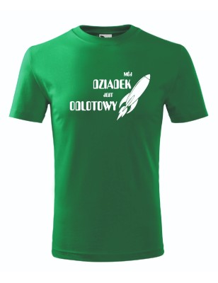 T-shirt męski zielony odlotowy dziadek roz. S