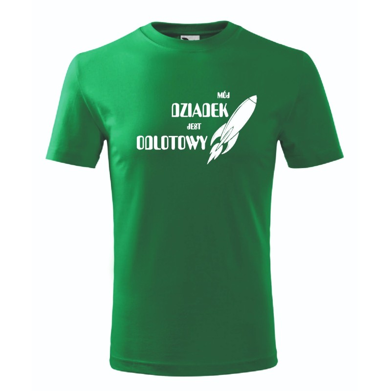 T-shirt męski zielony odlotowy dziadek roz. S