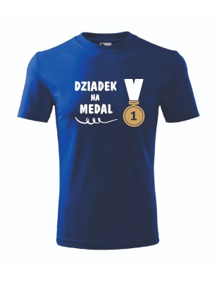 T-shirt męski chabrowy dziadek na medal roz. S