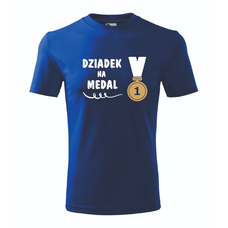 T-shirt męski chabrowy dziadek na medal roz. S