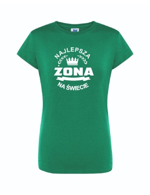 T-shirt damski zielony najlepsza żona roz. S