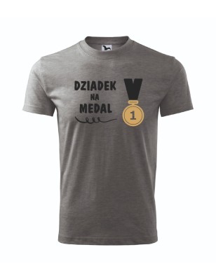 T-shirt męski szary dziadek na medal roz. S