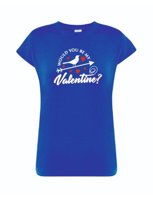 T-shirt damski chabrowy be my valentine roz. S