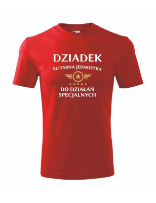 T-shirt męski czerwony elitarny dziadek roz. S