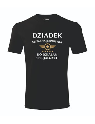 T-shirt męski czarny elitarny dziadek roz. S