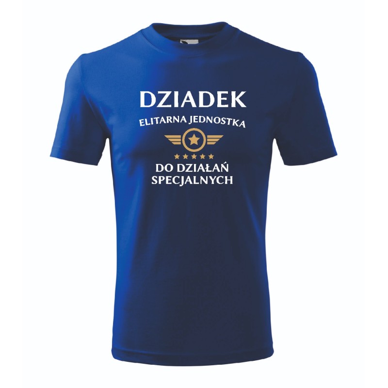 T-shirt męski chabrowy elitarny dziadek roz. S