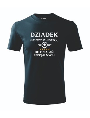 T-shirt męski granatowy elitarny dziadek roz. S