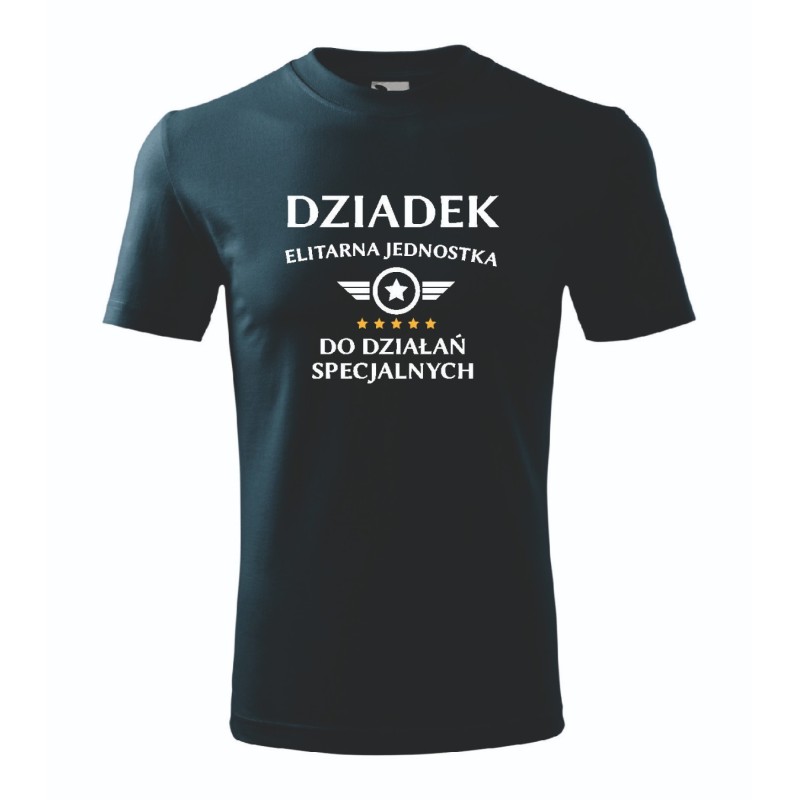 T-shirt męski granatowy elitarny dziadek roz. S