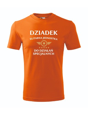 T-shirt męski pomarańcz elitarny dziadek roz. S