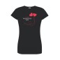 T-shirt damski czarny happy valentine roz. S