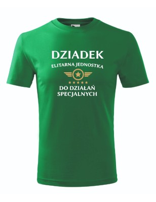 T-shirt męski zielony elitarny dziadek roz. S