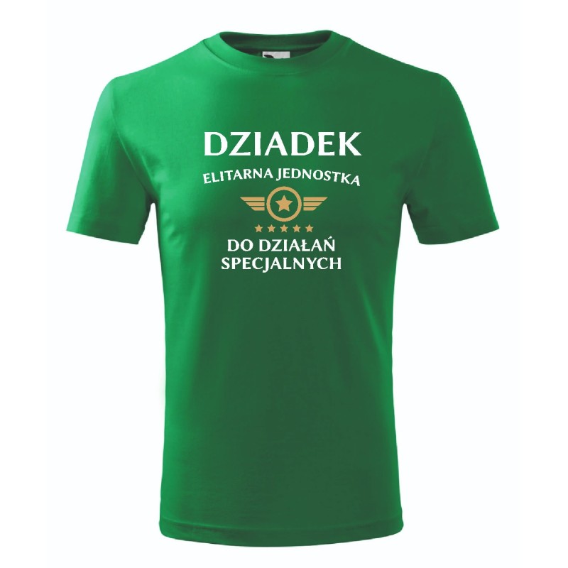 T-shirt męski zielony elitarny dziadek roz. S