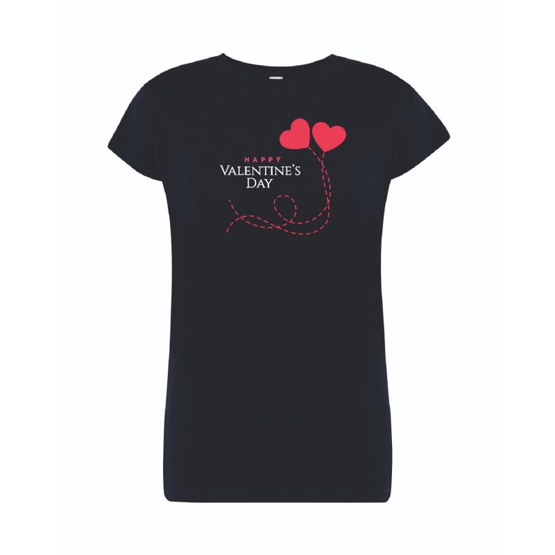 T-shirt damski granatowy happy valentine roz. S