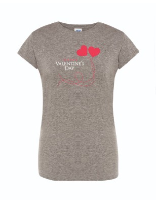 T-shirt damski szary happy valentine roz. S