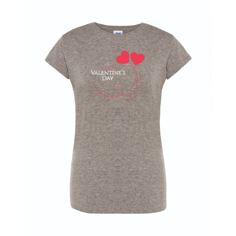 T-shirt damski szary happy valentine roz. S