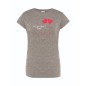 T-shirt damski szary happy valentine roz. S