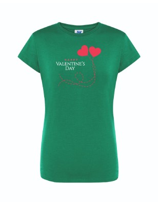 T-shirt damski zielony happy valentine roz. S