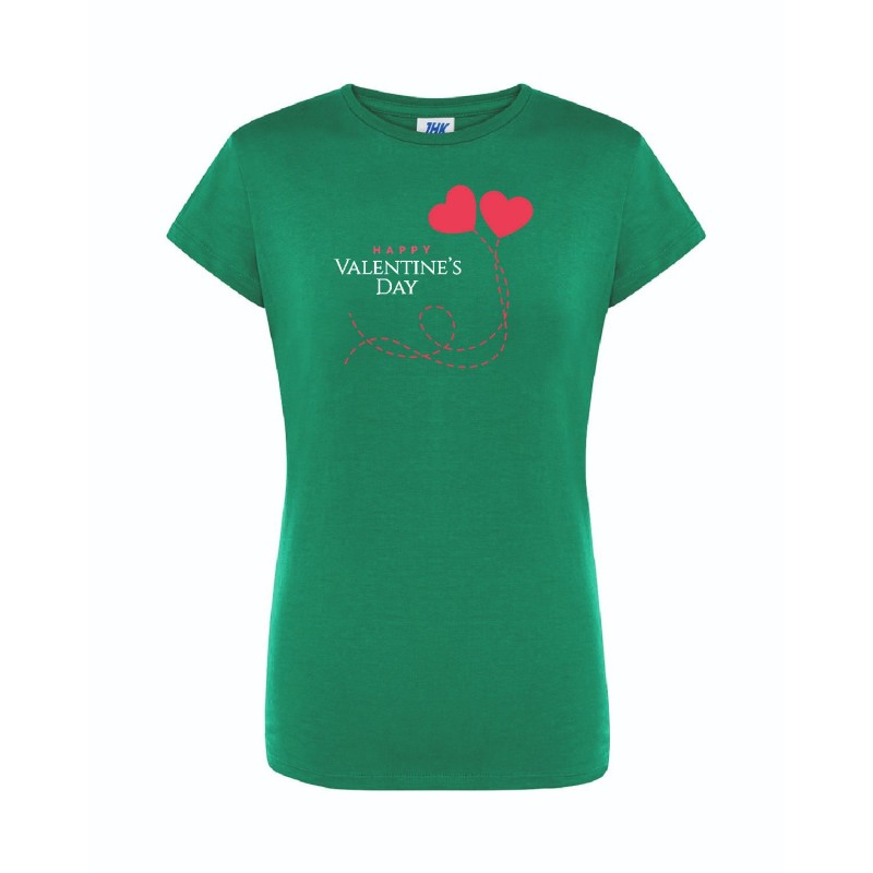 T-shirt damski zielony happy valentine roz. S