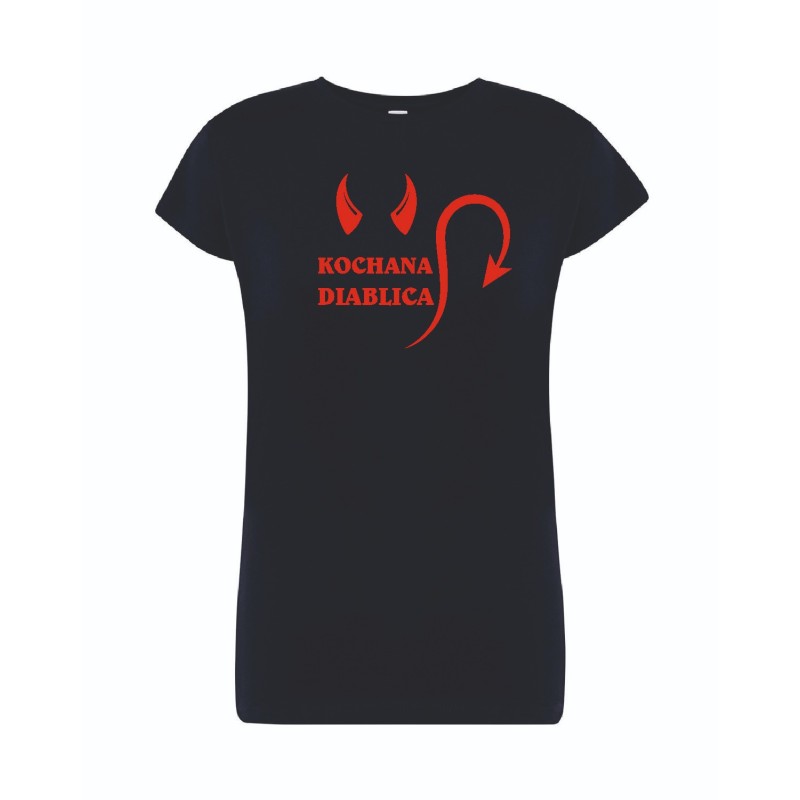 T-shirt damski granatowy kochana diablica roz. S