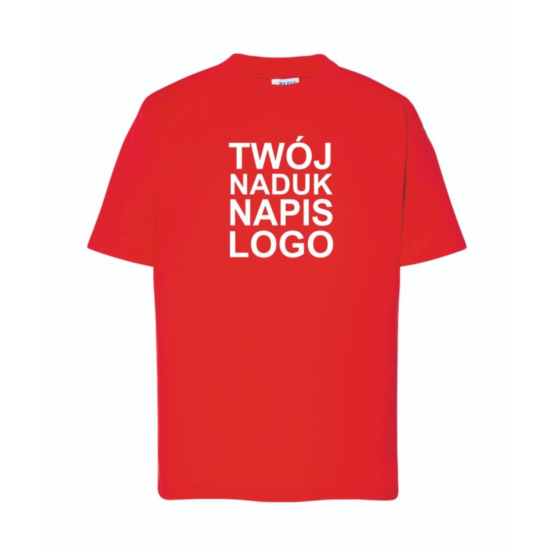 Dziecięca koszulka T-shirt z twoim napisem nadrukiem logo czerwona roz. 3/4