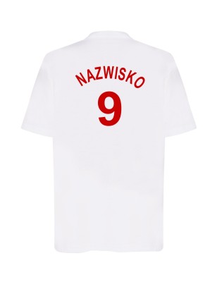 Dziecięca koszulka kibica reprezentacji nr i nazwisko biała W3