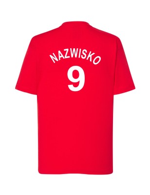 Dziecięca koszulka kibica reprezentacji nr i nazwisko czerwona W3