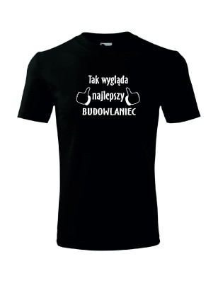 T-shirt męski najlepszy budowlaniec - 10 kolorów do wyboru