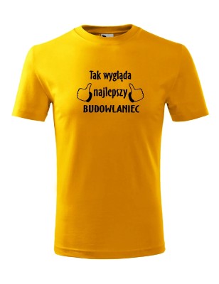 T-shirt męski najlepszy budowlaniec - 10 kolorów do wyboru