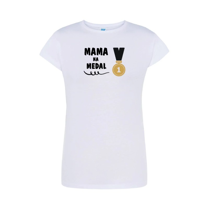 T-shirt damski mama na medal - 10 kolorów do wyboru